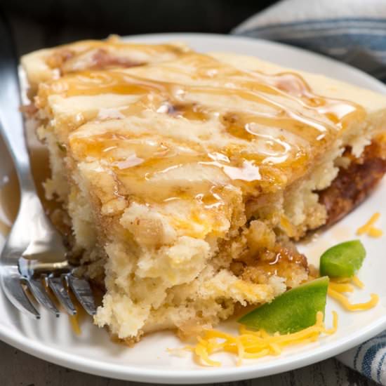 Cheesy Bacon Veggie Pancake Bake - Recipe photo by crazyforcrust