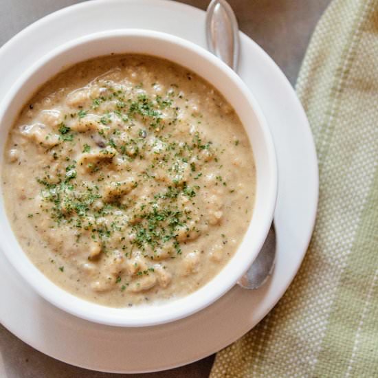Potato Leek Soup with Lemon Oil - Recipe photo by healthyharvest