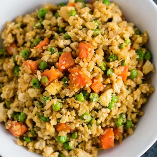Cauliflower Tofu Fried Rice - Recipe photo by buildyourbite