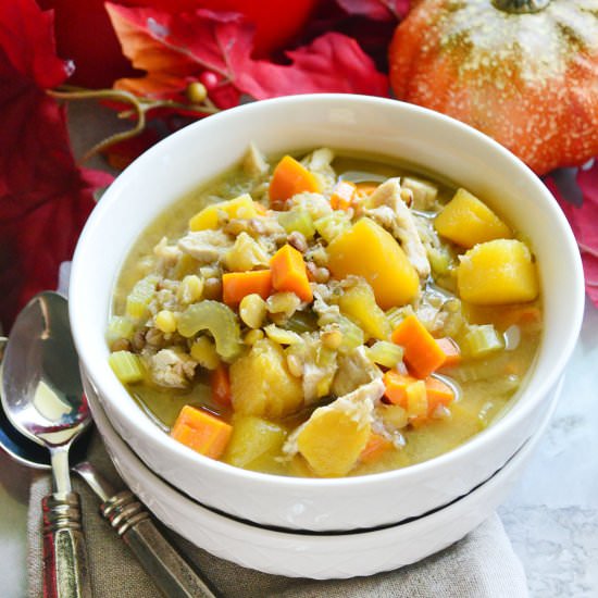 Turkey Butternut Squash and Lentil Soup - Recipe photo by FoodFanatical
