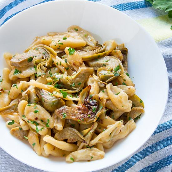 Cavatelli with Artichokes - Recipe photo by ItalianRecipeBook