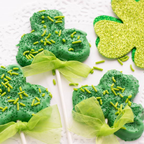 Shamrock Pretzel Sticks - Recipe photo by No Plate Like Home