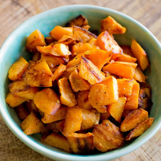 Fried sweet potatoes - Recipe photo by Uit de pan van San