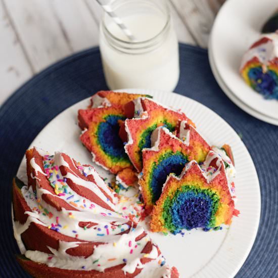 Rainbow Cake from Scratch - Recipe photo by mommity