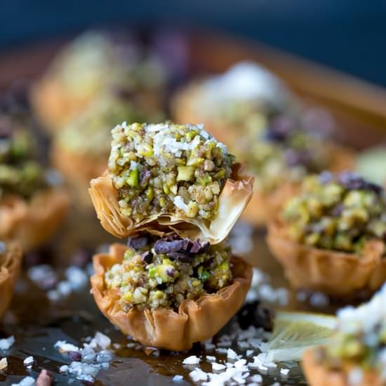 MINI PHYLLO BAKLAVA CUPS - Recipe photo by lslfunblog