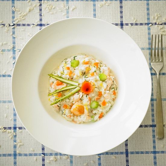 Salmon risotto with asparagus - Recipe photo by lacuisinedesimona