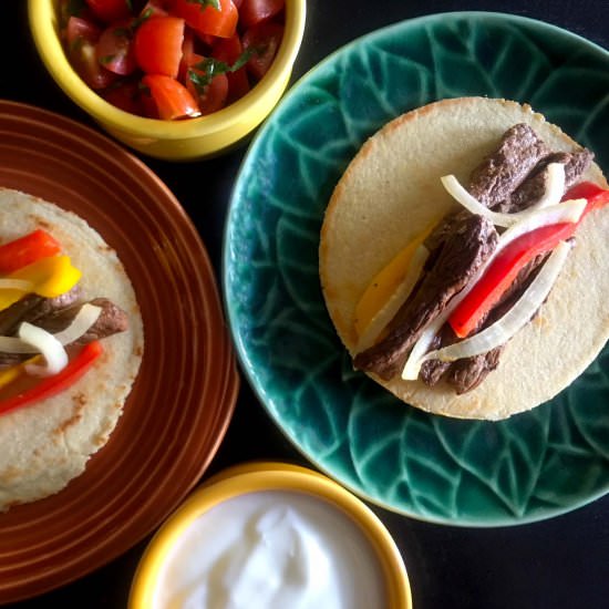 Beef Fajitas with Low Carb Tortilla - Recipe photo by Resolution Eats