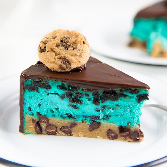 Cookie Monster Cheesecake - Recipe photo by The Flavor Bender