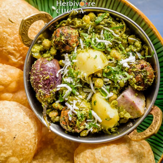 Surti Undhiyu Mixed Vegetable Curry - Recipe photo by Herbivore Cucina