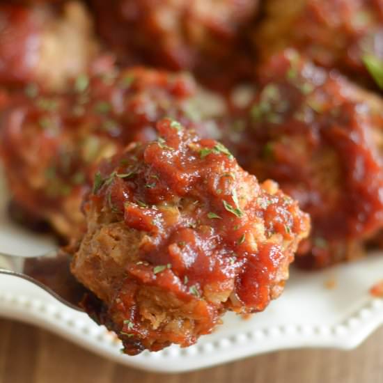 Gluten Free Slow Cooker Tangy Turkey Meatballs - Recipe photo by FoodFanatical