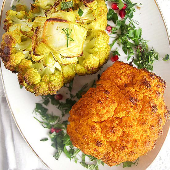 Spicy Whole Roasted Cauliflower - Recipe photo by adinutza