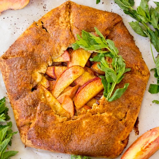 Paleo Peach Galette - Recipe photo by ACleanBake