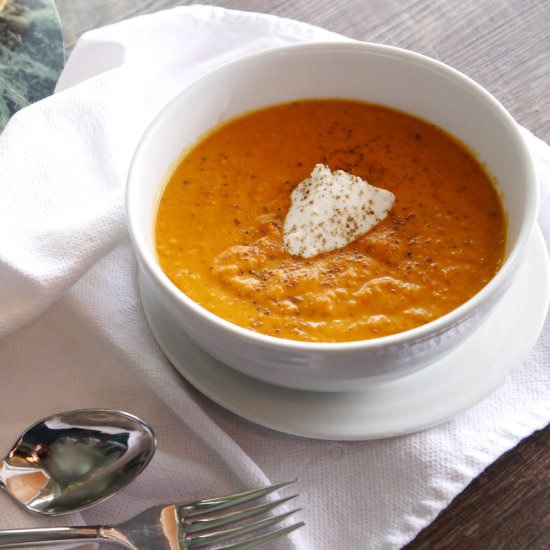 Creamy Tomato and Squash Soup - Recipe photo by CookBetterThan