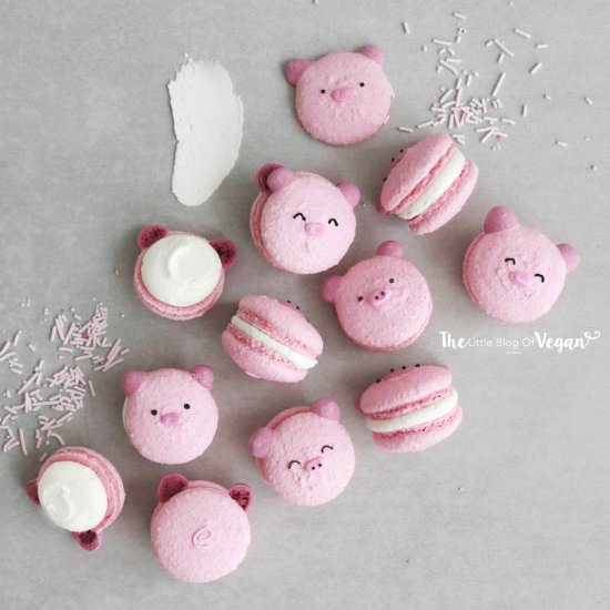 Vegan raspberry macarons - Recipe photo by The Little Blog of Vegan