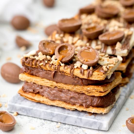 Easter Chocolate Mille Feuille - Recipe photo by KitchenSanctuary