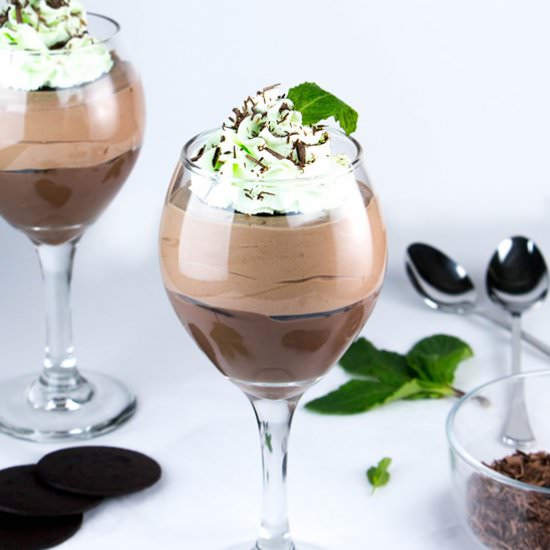 Mint Chocolate Pudding Parfaits - Recipe photo by The Merchant Baker