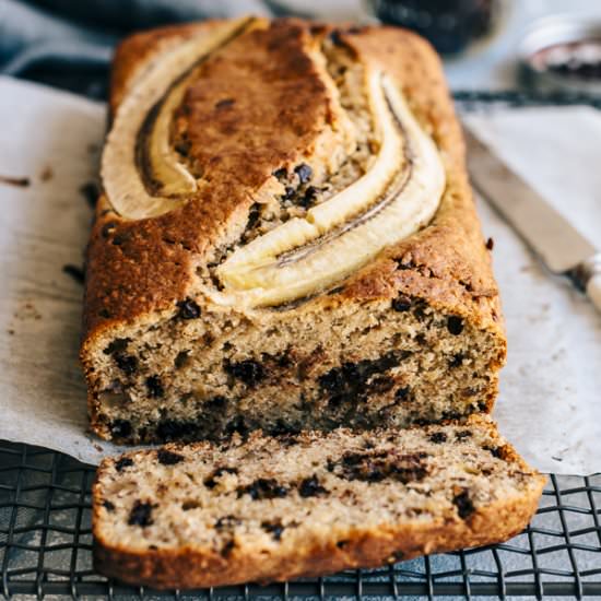 Tahini Choc Chip Banana Bread - Recipe photo by heinstirred