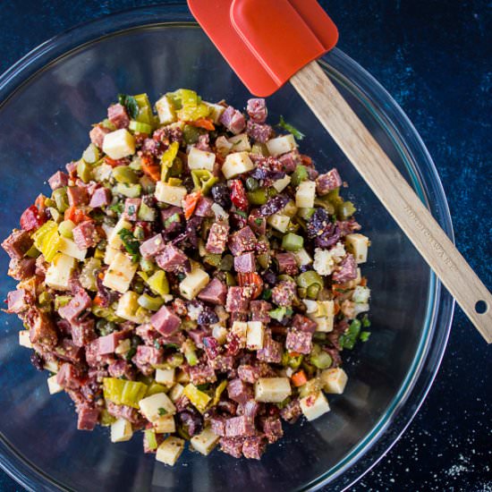 Muffuletta Dip - Recipe photo by thebeachhousekitchen