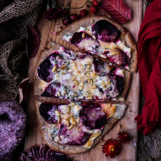 Beetroot Blue Cheese Naan Pizza - Recipe photo by havocinthekitchen