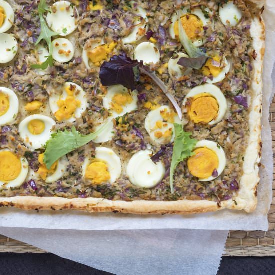 Puff pastry pie with tuna and eggs - Recipe photo by Elsarblog