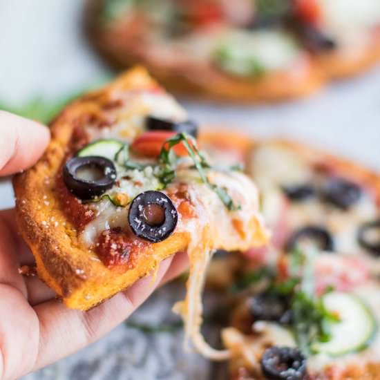 Sweet Potato Pizza Crust - Recipe photo by SunkissedKitchen