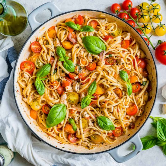 Bruschetta Chicken Pasta - Recipe photo by Blondelish.com