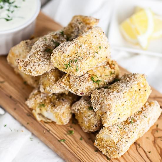 Breaded Baked Walleye Fingers - Recipe photo by therusticfoodie