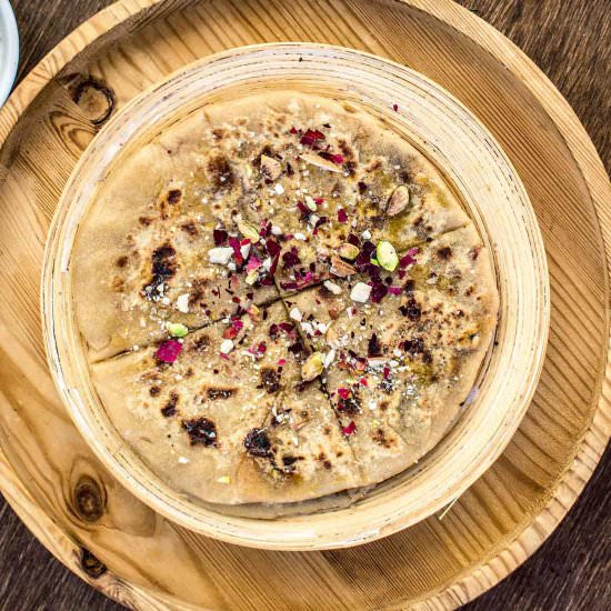 Gulkand Paratha with Gulkand Raita - Recipe photo by Anu@MyGingerGarlicKitchen