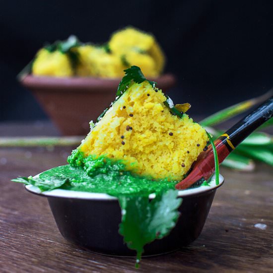 Instant Khaman Dhokla - Recipe photo by Anu@MyGingerGarlicKitchen