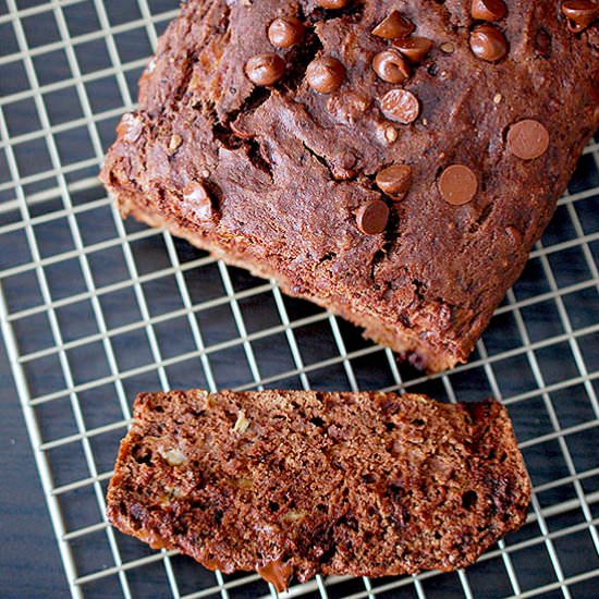 Whole wheat chocolate banana bread - Recipe photo by evabakes