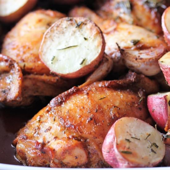 One Pan Roasted Chicken & Potatoes - Recipe photo by cullys kitchen