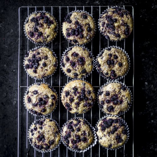 Wild Blueberry Cornbread Muffins - Recipe photo by Recipe Fiction