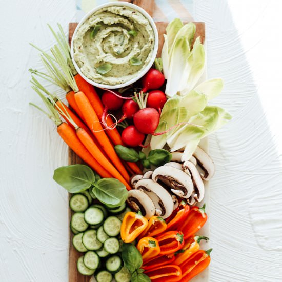 Garlic & Basil Cannellini Bean Dip - Recipe photo by thecollegehousewife