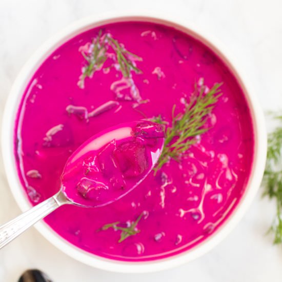 Chilled Beet Soup with Yogurt - Recipe photo by AbrasKitchen