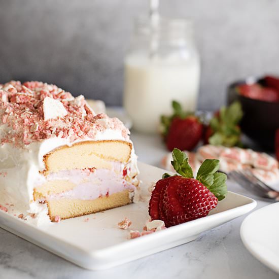 Strawberry Shortcake Ice Cream Cake - Recipe photo by mommity