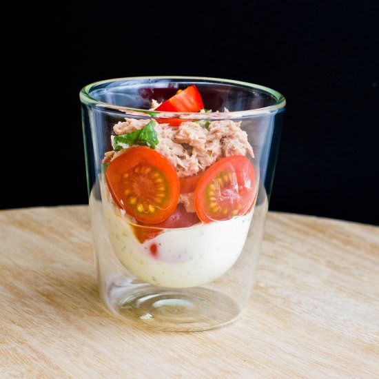 Tuna bites in a glass - Recipe photo by Uit de pan van San