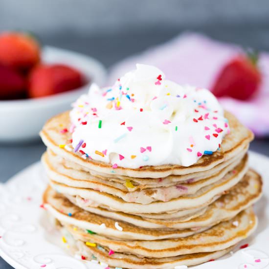 Funfetti Buttermilk Pancakes - Recipe photo by A Classic Twist