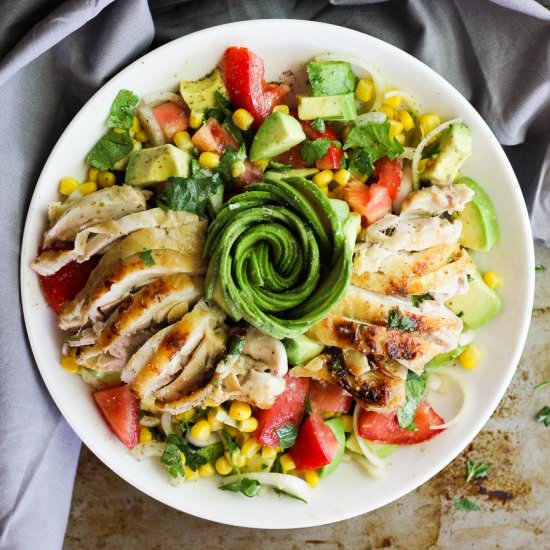 Avocado corn salad with chicken - Recipe photo by Berrymaple