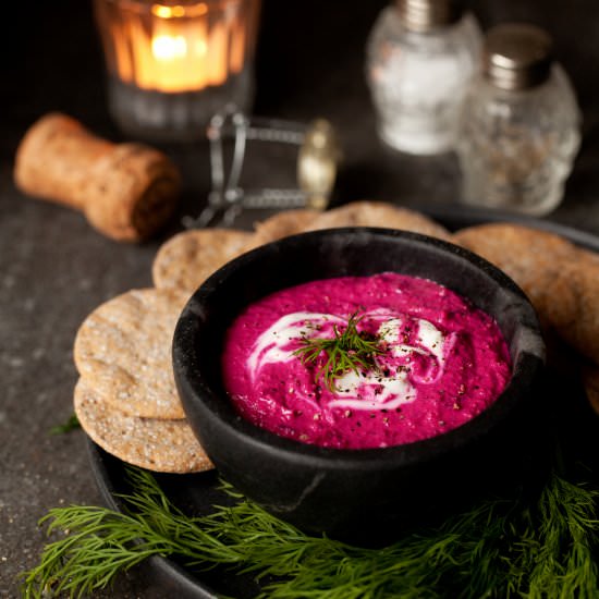 Healthy Beetroot Tahini Dip - Recipe photo by littlesugarsnaps