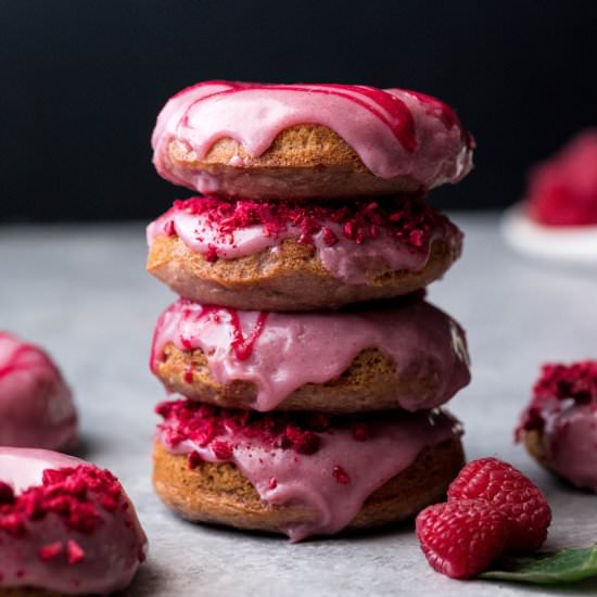 Raspberry Baked Donuts - Recipe photo by JoyFoodSunshine