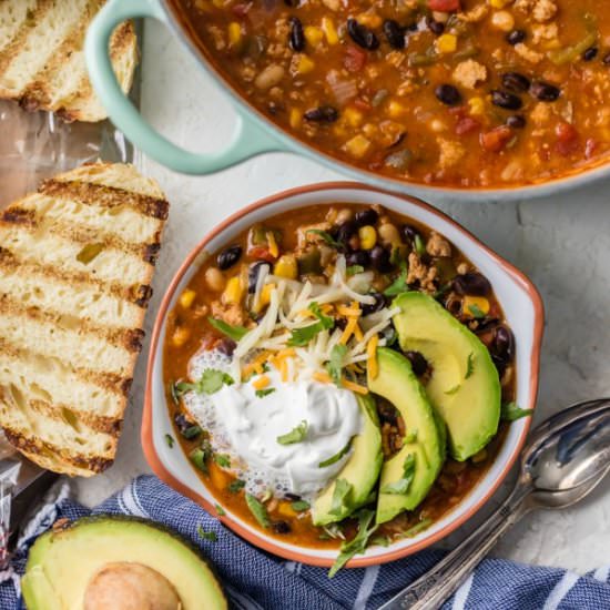 Healthy Southwest Turkey Chili - Recipe photo by the cookie rookie