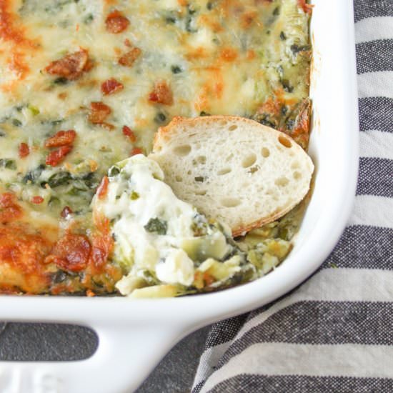 Spinach and Artichoke Dip w/ Bacon - Recipe photo by thedelightfulbite