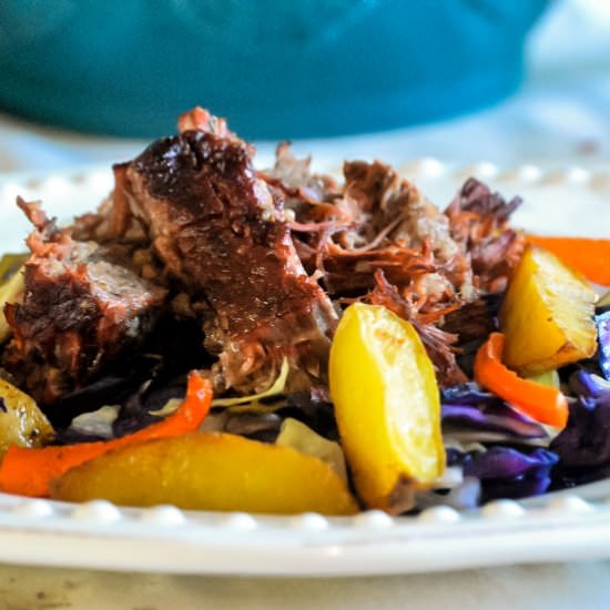 Ginger Stout Smoked Corned Beef - Recipe photo by Messy Cutting Board