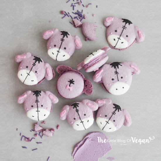 Eeyore macarons - Recipe photo by The Little Blog of Vegan