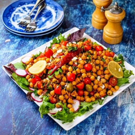 Mediterranean Chickpea Salad - Recipe photo by thedeliciouscrescent