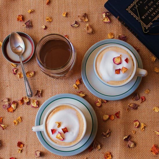 Cardamom Rose Lattes - Recipe photo by TwoBitTart