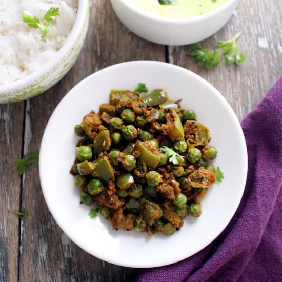 Green Peas and Capsicum Stir Fry - Recipe photo by blogexplore