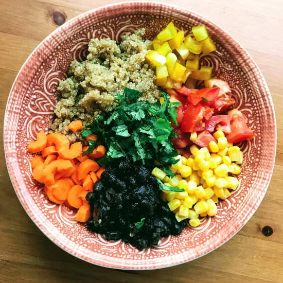 Quinoa Black Bean salad - Recipe photo by mghthakkar