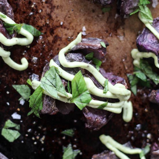 Purple Smashed Potatoes - Recipe photo by pumpkinandpb