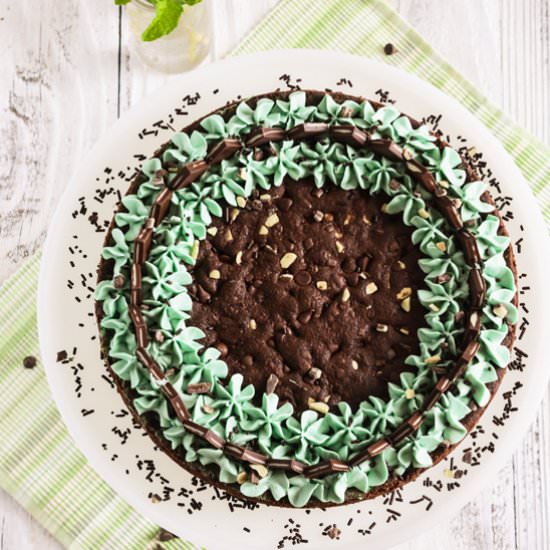 Mint Chocolate Chip Cookie Cake - Recipe photo by TheCakeChica